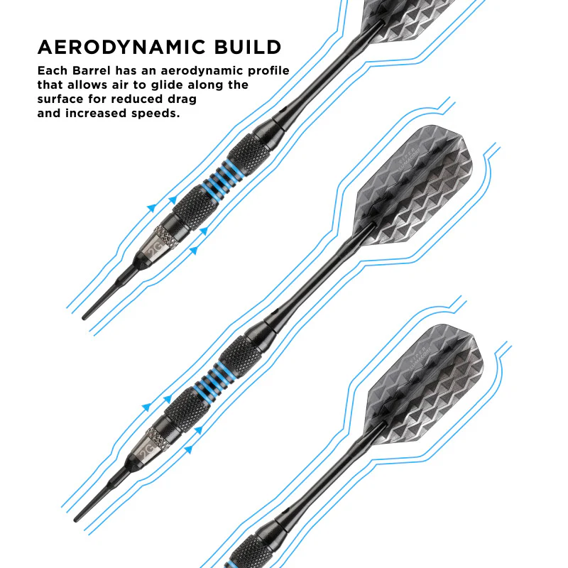 Viper Bobcat Adjustable Soft Tip Darts Blue Rings 16-18 Grams - Image 3