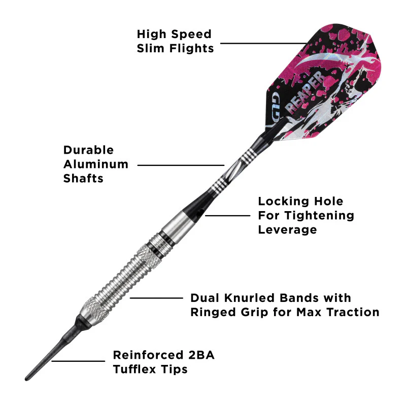Viper Grim Reaper 80% Tungsten Soft Tip Darts Grooved Barrel 18 Grams - Image 2