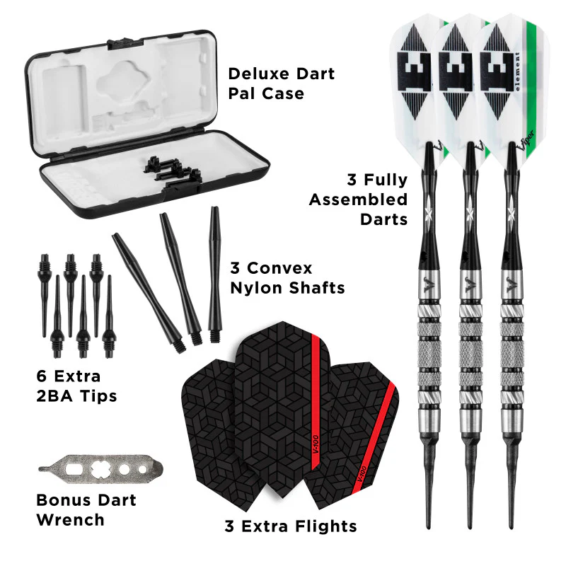 Viper Element Darts 90% Tungsten Soft Tip Darts Knurled Barrel 20 Grams - Image 4