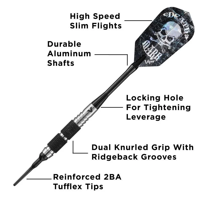 Viper Desperado 80% Tungsten Death Mark Soft Tip Darts 1 Knurled Ring 18 Grams - Image 2