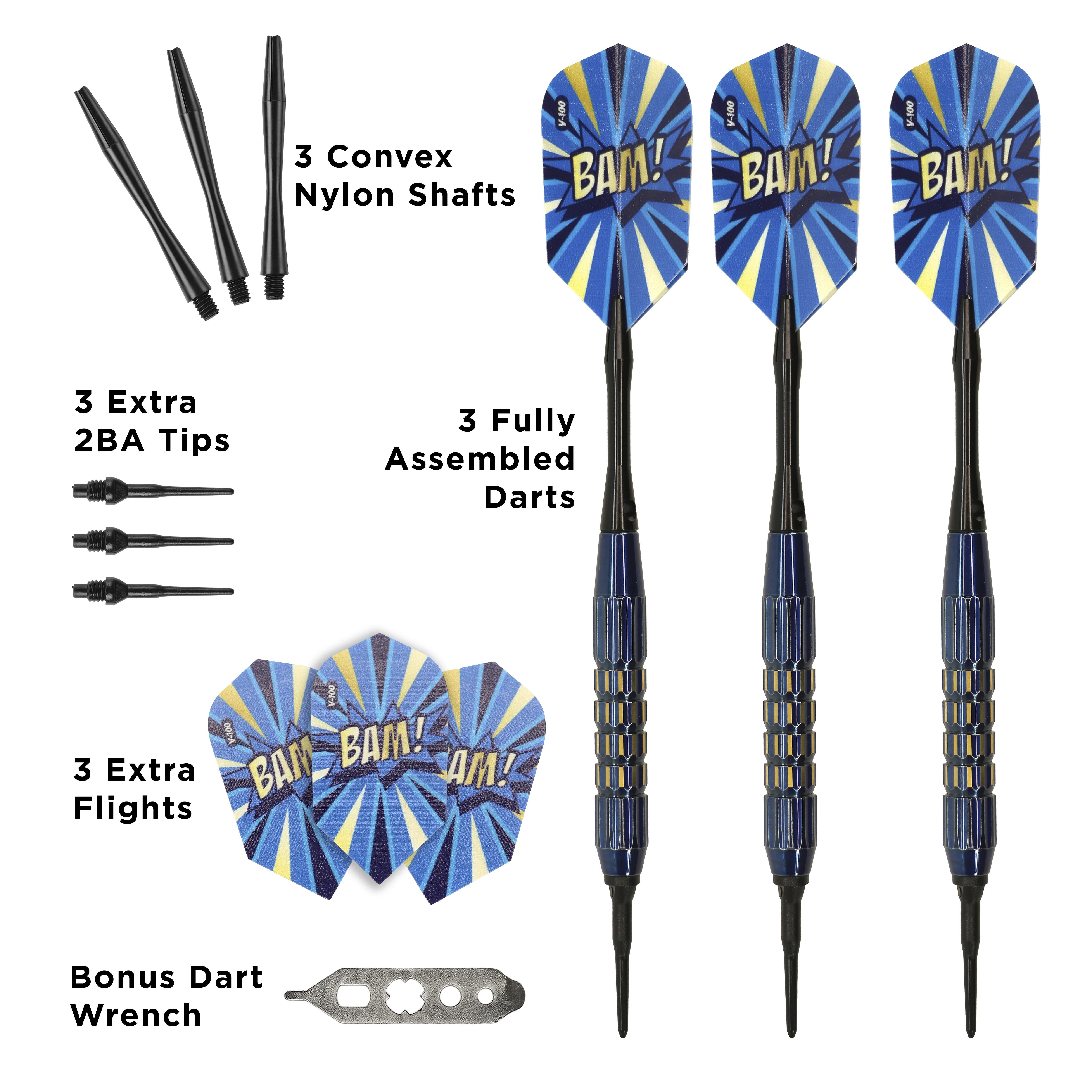 Viper Comix BAM! Darts Soft Tip Darts Blue 18 Grams - Image 5