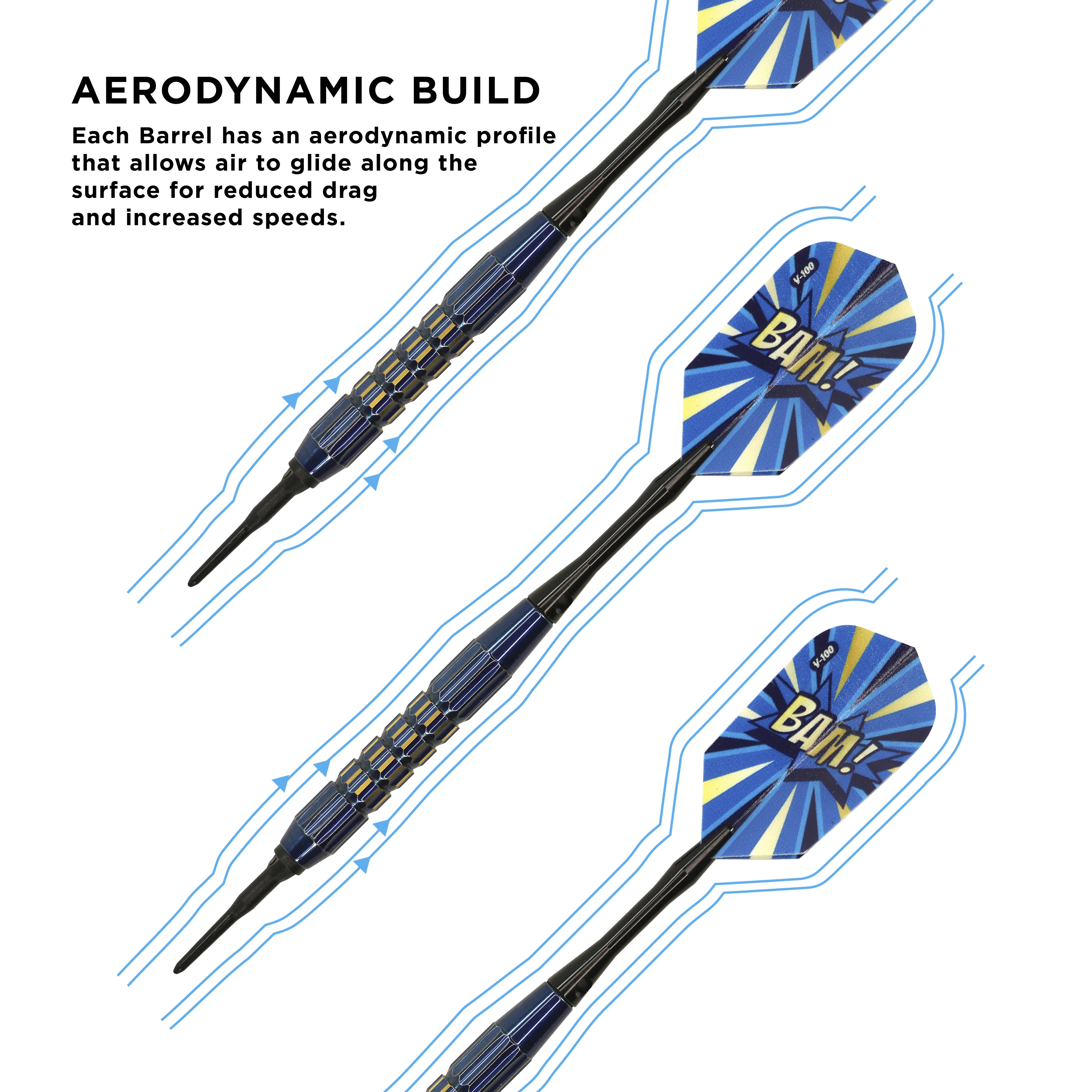 Viper Comix BAM! Darts Soft Tip Darts Blue 18 Grams - Image 4