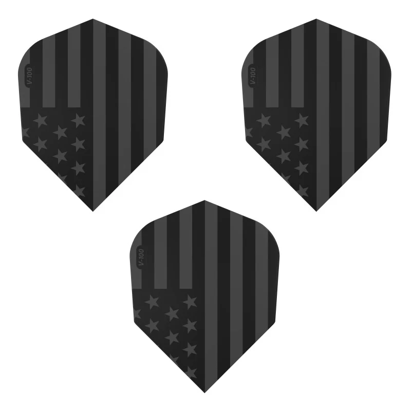 V-100 Dart Flights Standard American Flag Black Traditional - Image 2
