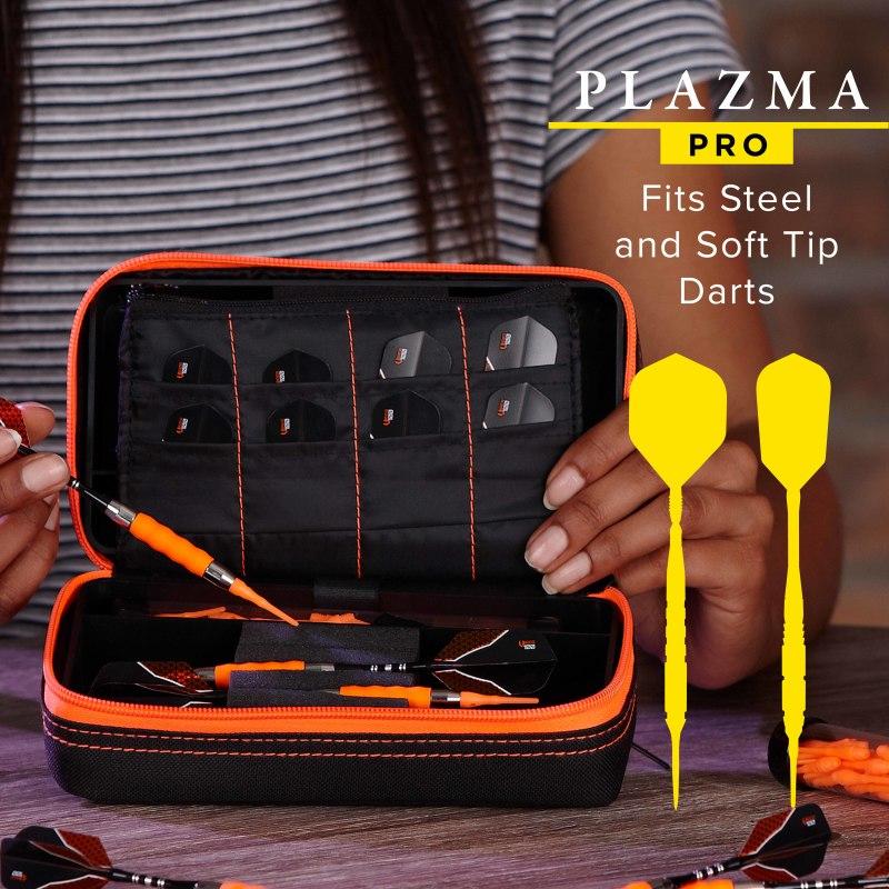 Casemaster Plazma Pro Dart Case Black with Orange Trim and Phone Pocket - Image 2