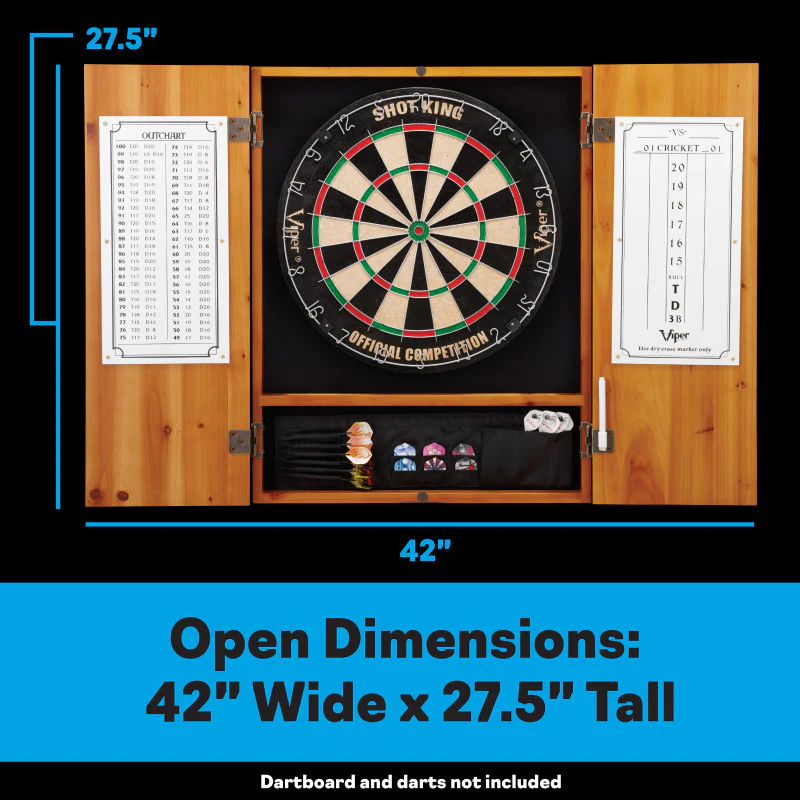 Viper Metropolitan Oak Steel Tip Dartboard Cabinet - Image 4