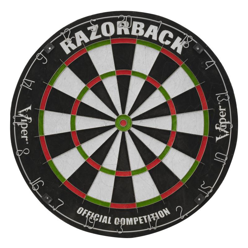 Viper Razorback Sisal Dartboard, Hudson Cabinet, Throw Line Marker, Black Mariah Steel Tip Darts & Shadow Buster Dartboard Light Bundle - Image 3