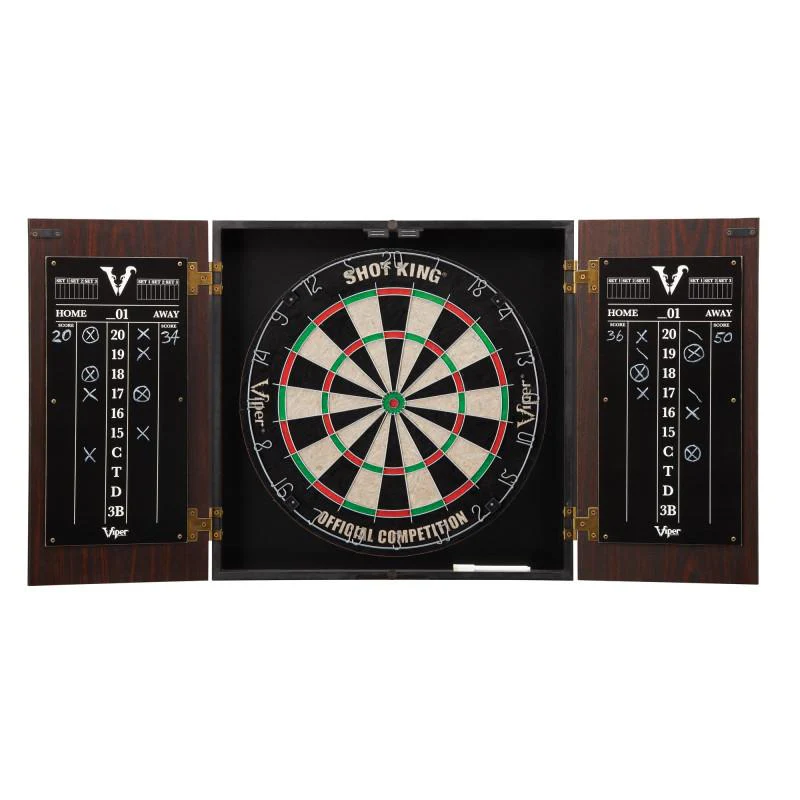 Viper Stadium Cabinet with Shot King Sisal Dartboard & "The Bull Starts Here" Throw Line Marker - Image 2