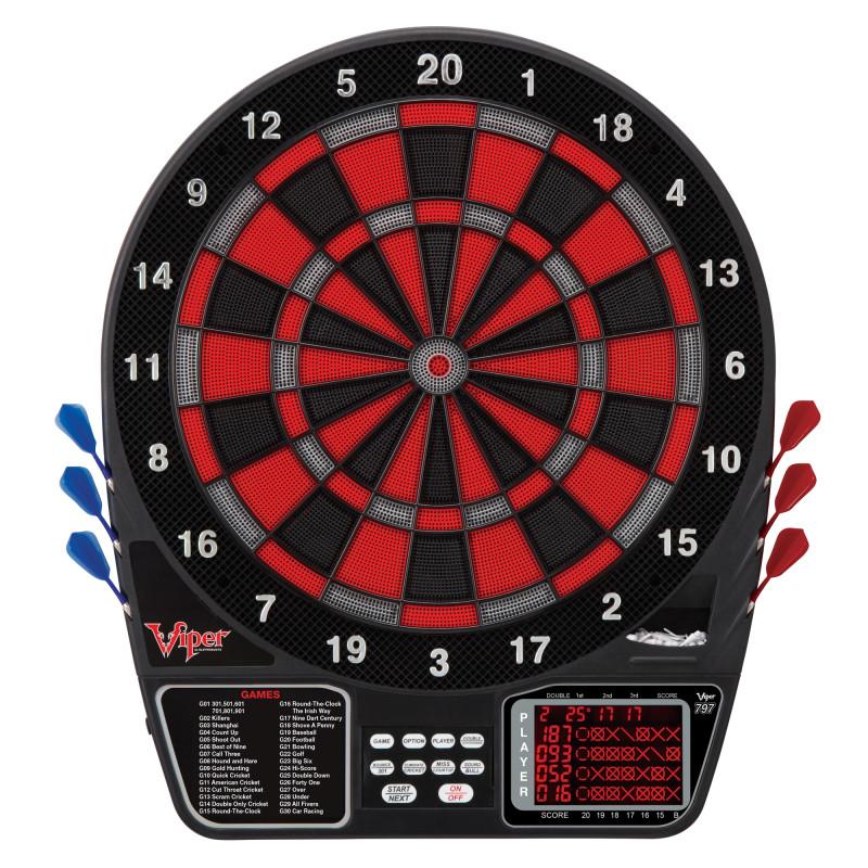 Viper 797 Electronic Dartboard, Metropolitan Espresso Cabinet, Throw Line Marker & Shadow Buster Dartboard Light Bundle - Image 5