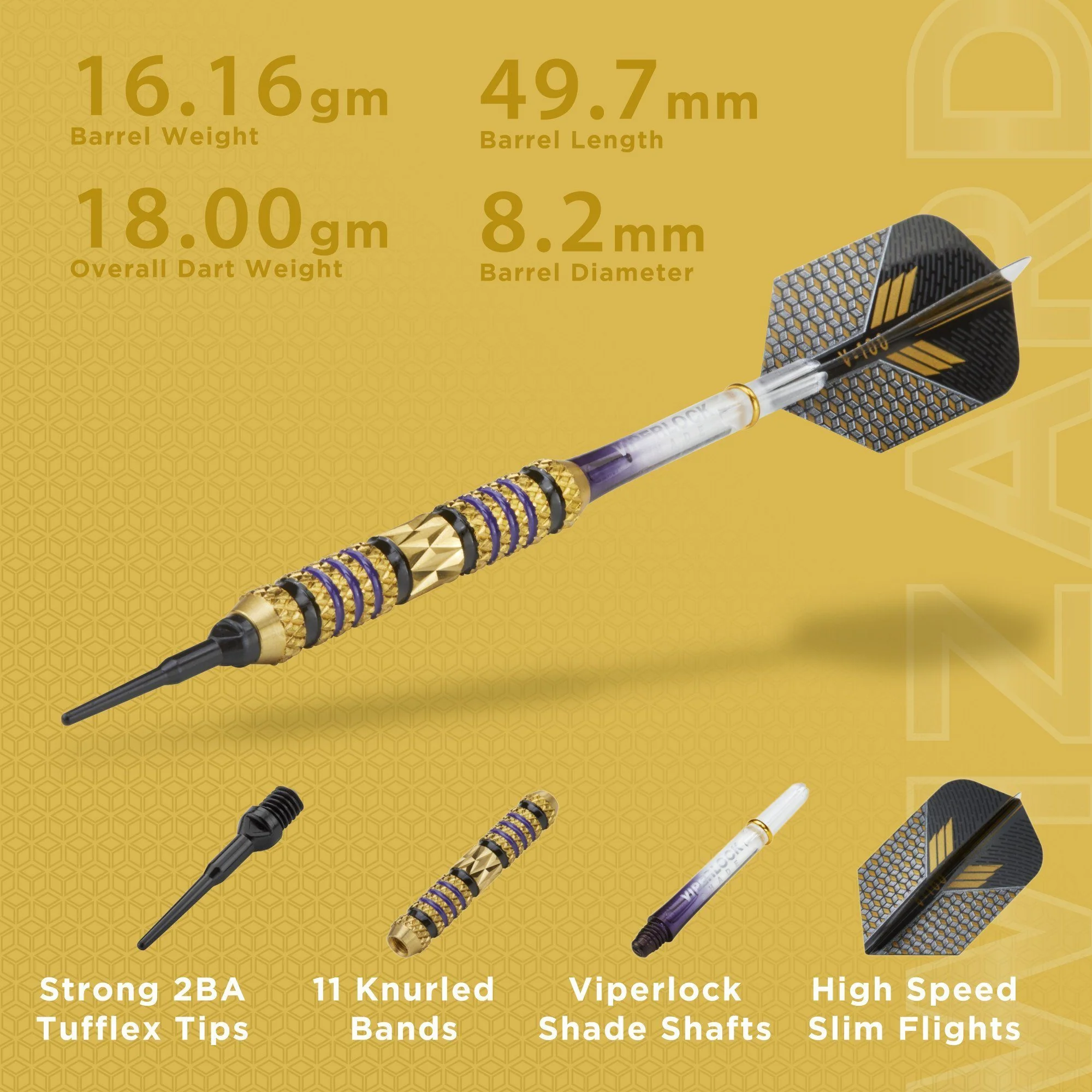[OPEN BOX]  Viper Wizard Purple/Black Soft Tip Darts 18 Grams - Image 2