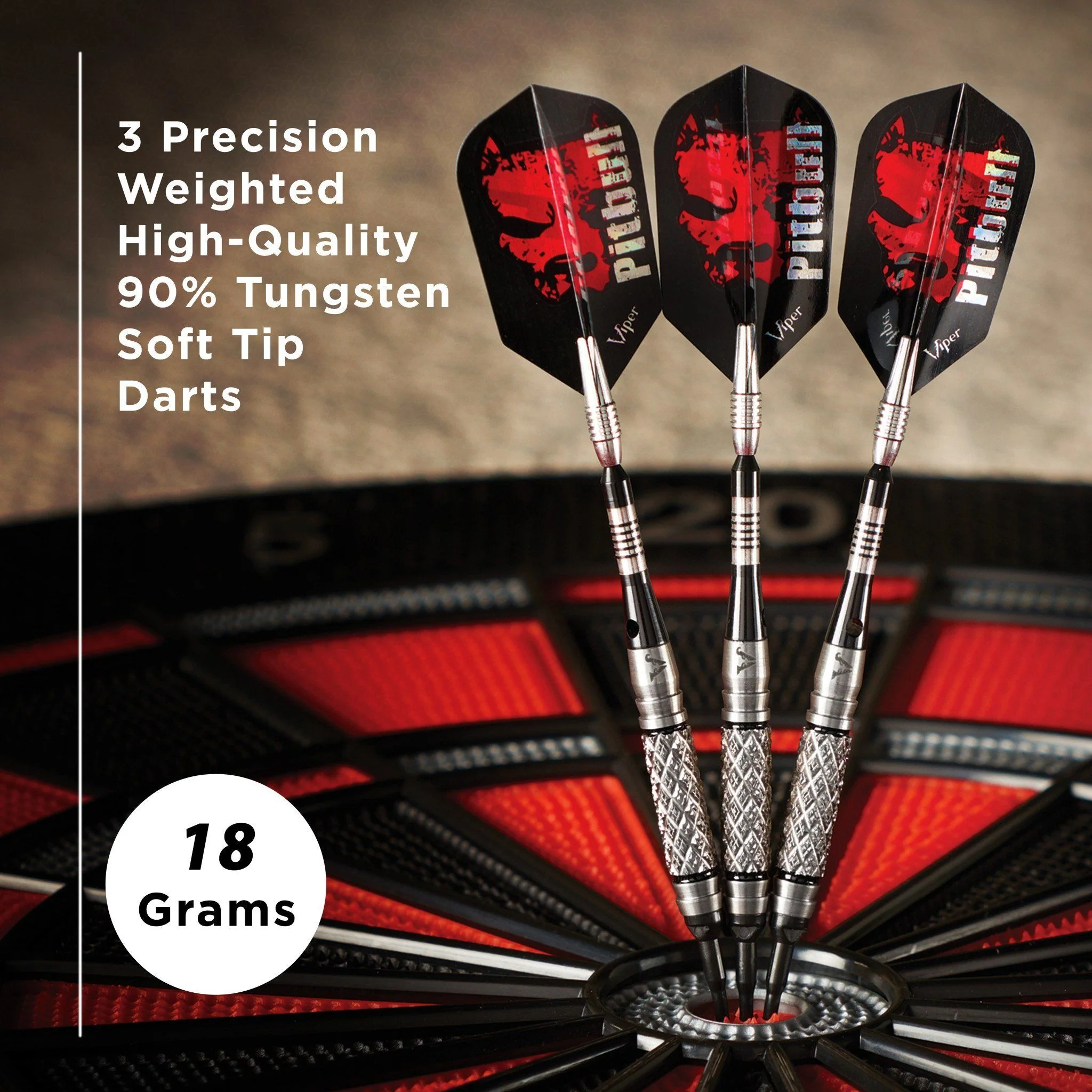 [OPEN BOX]  Viper Pitbull Darts 90% Tungsten Soft Tip Darts Diamond Cut and Shark Fin Barrel 18 Grams - Image 6