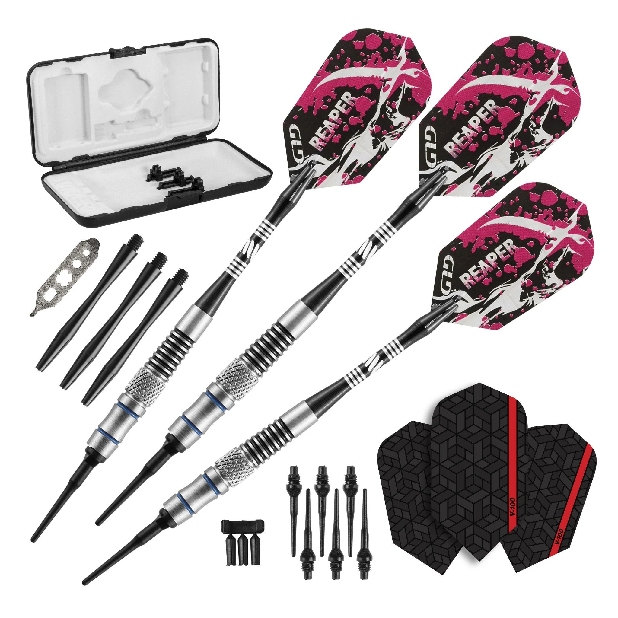 [OPEN BOX]  Viper Grim Reaper Darts 80% Tungsten Soft Tip Darts Blue Rings