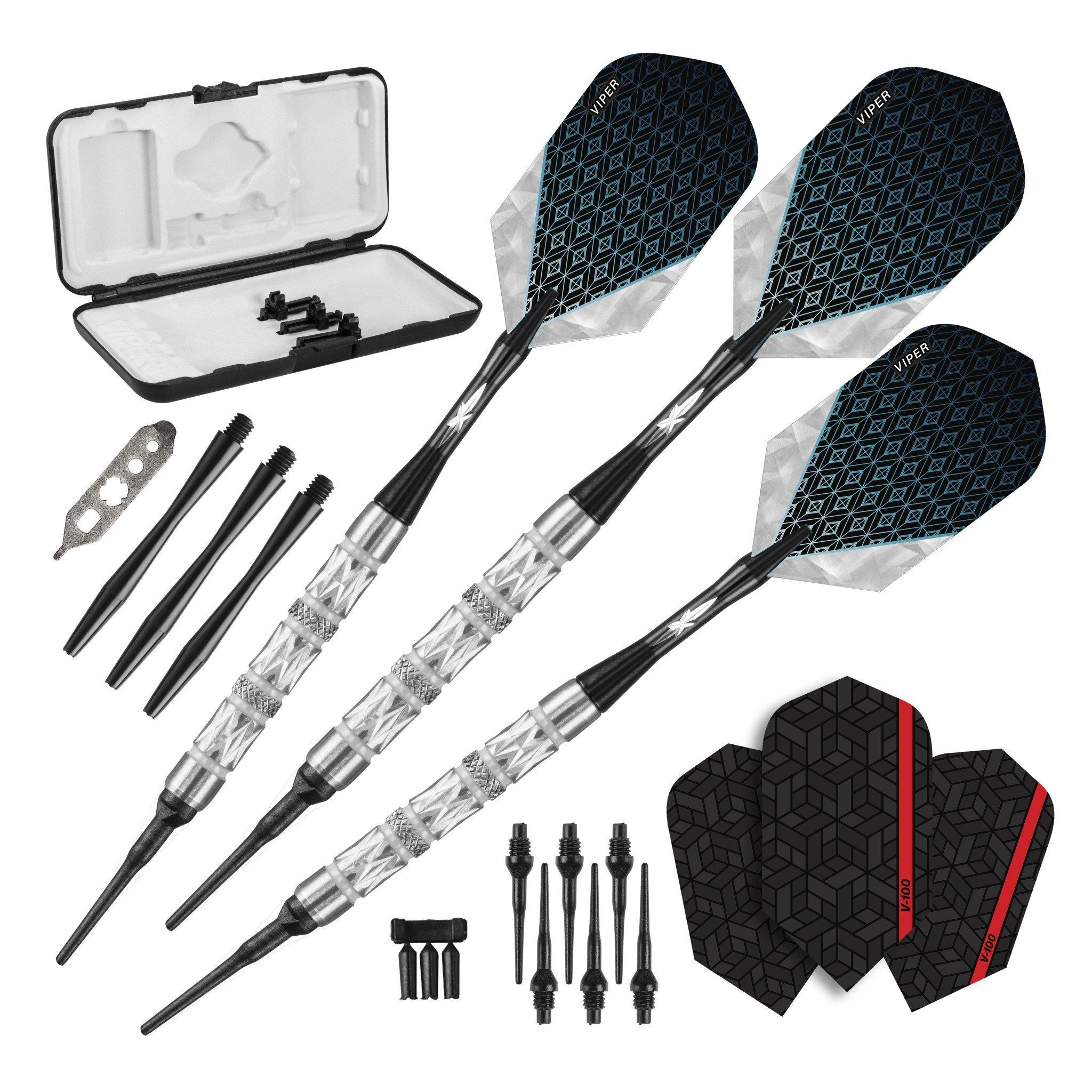 [OPEN BOX]  Viper Diamond Darts 90% Tungsten Soft Tip Dart Set Silver Rings 16 Grams