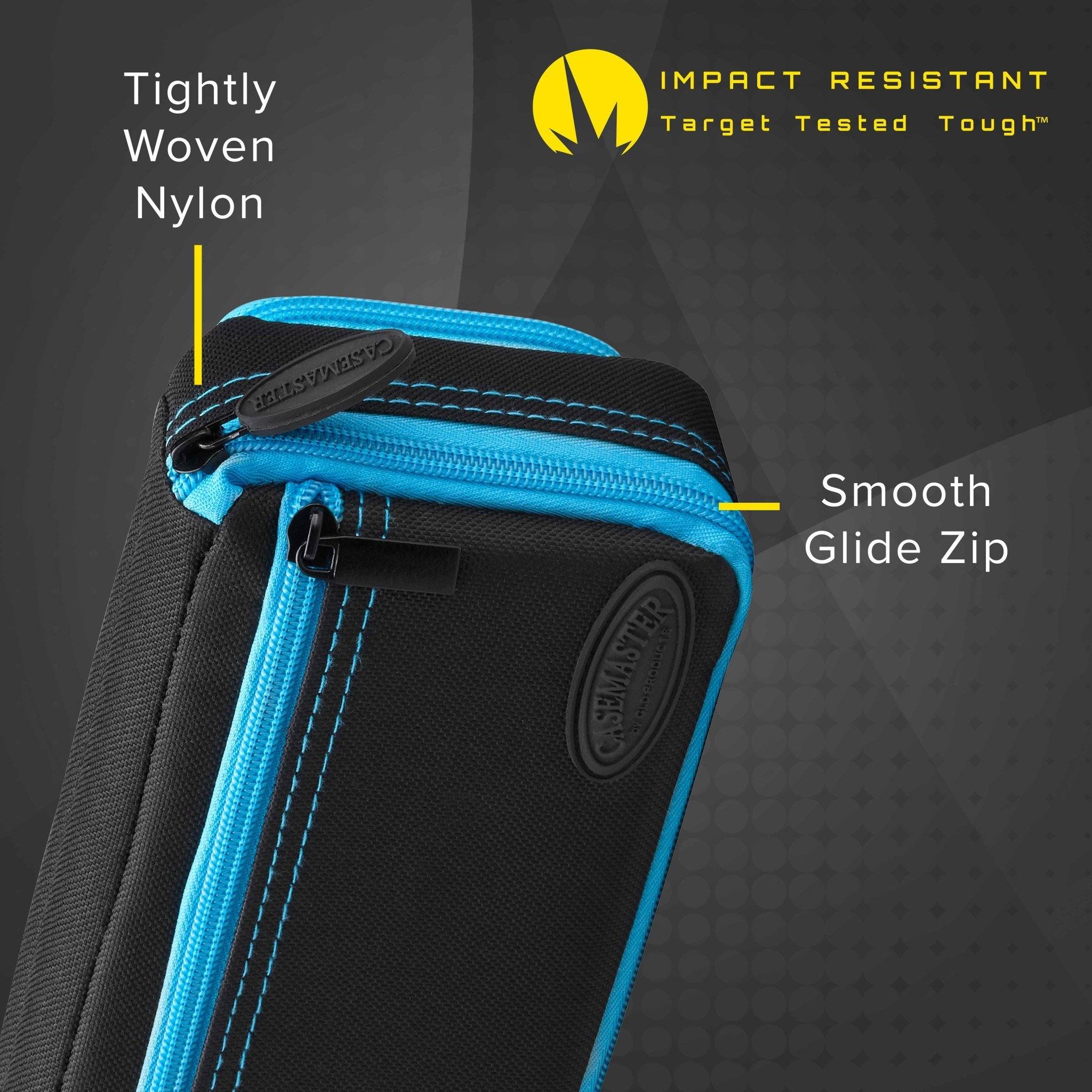 [OPEN BOX]  Casemaster Plazma Plus Dart Case Black with Blue Trim and Phone Pocket - Image 5