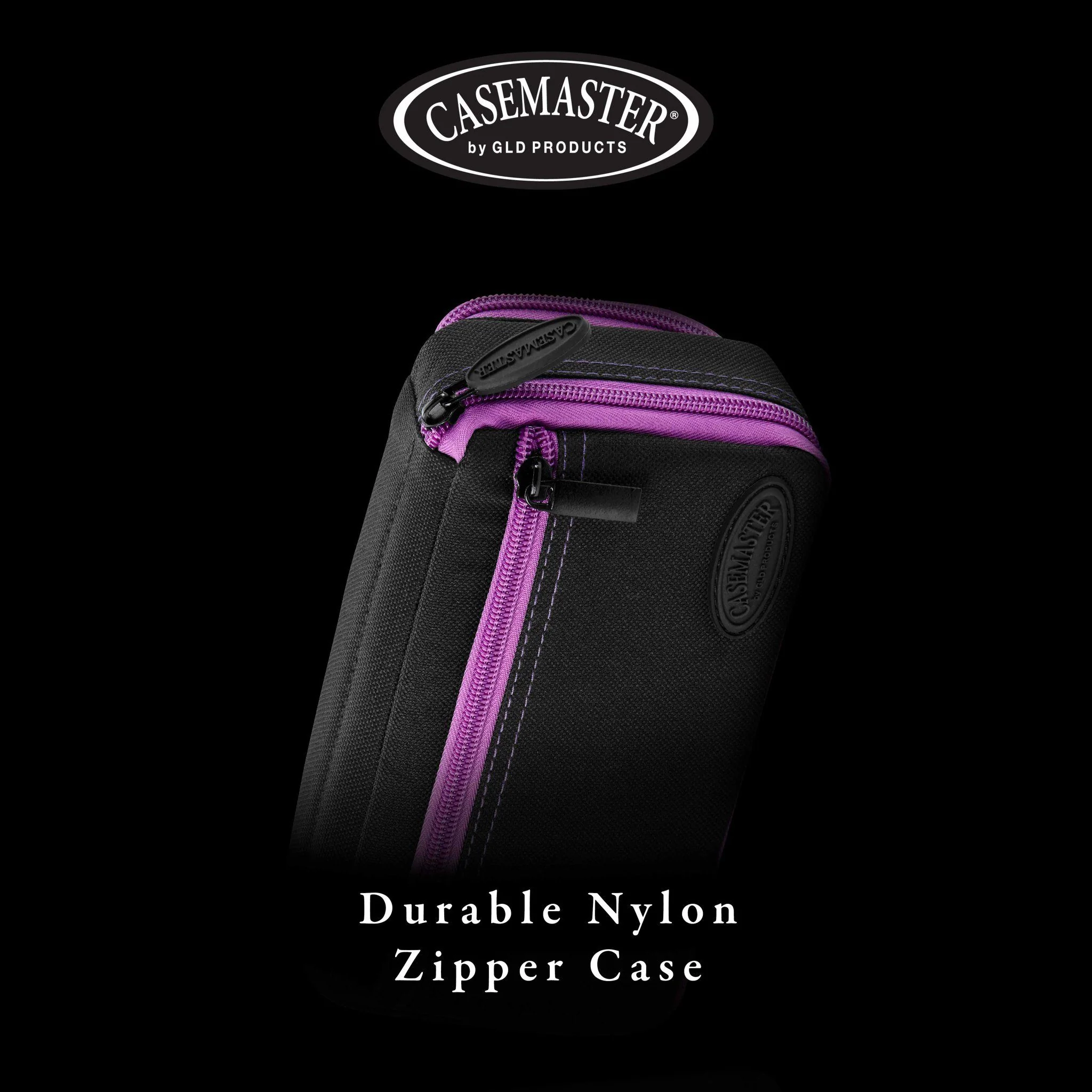 [OPEN BOX]  Casemaster Plazma Plus Dart Case Black with Amethyst Zipper and Phone Pocket - Image 6