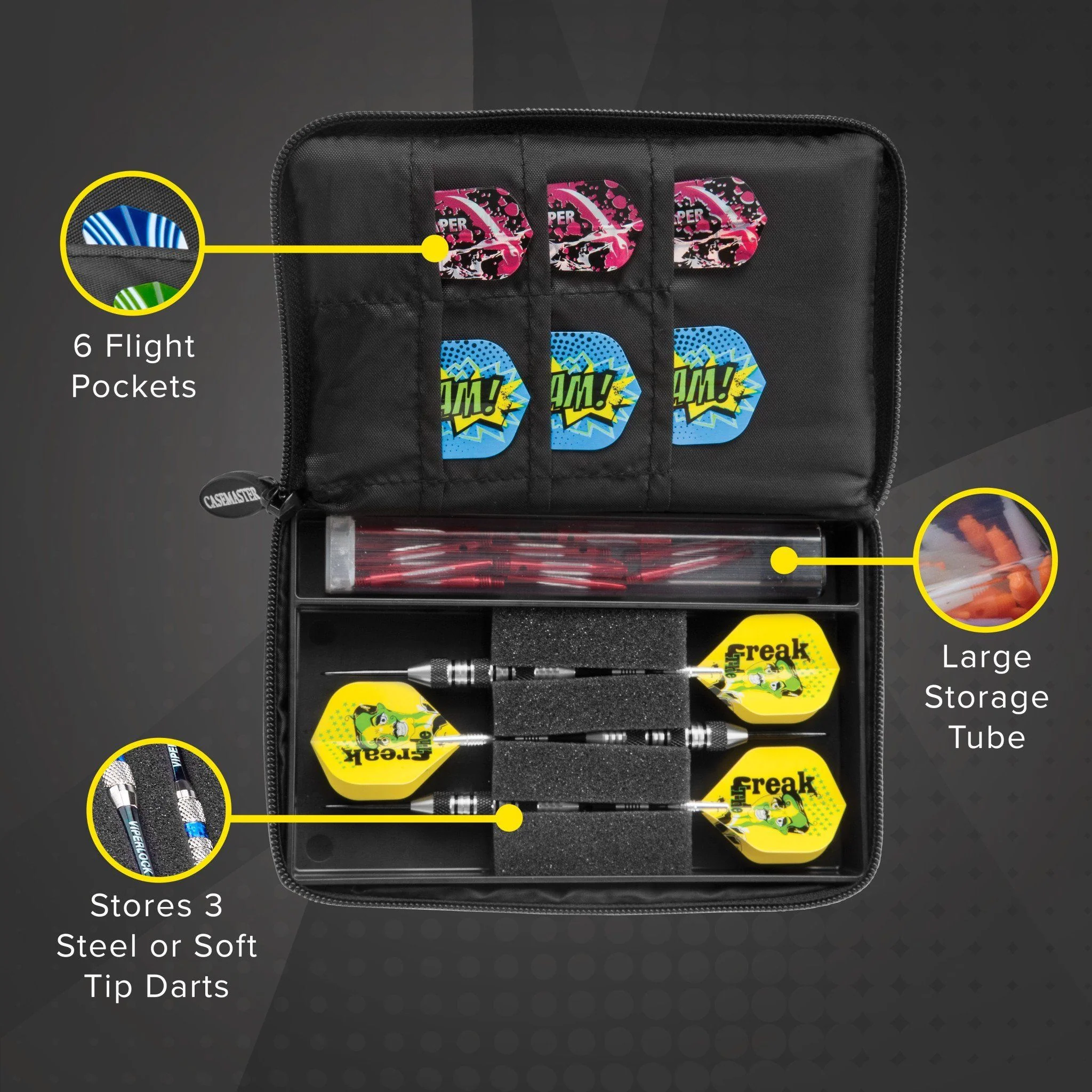 [OPEN BOX]  Casemaster Select Black Nylon Dart Case - Image 5
